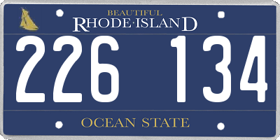 RI license plate 226134