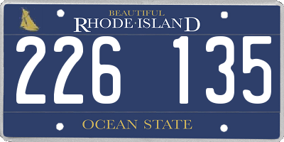 RI license plate 226135