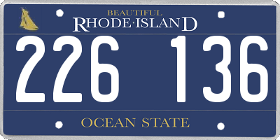 RI license plate 226136