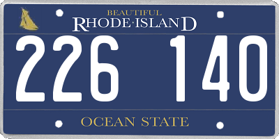 RI license plate 226140