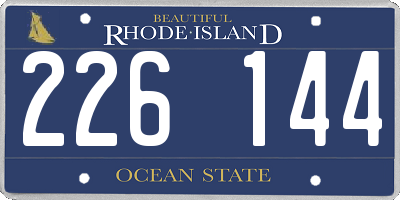 RI license plate 226144