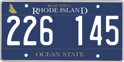 RI license plate 226145