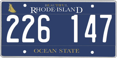 RI license plate 226147