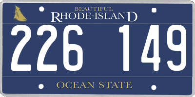 RI license plate 226149