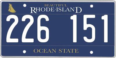 RI license plate 226151