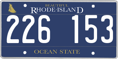 RI license plate 226153