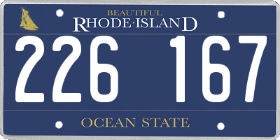 RI license plate 226167