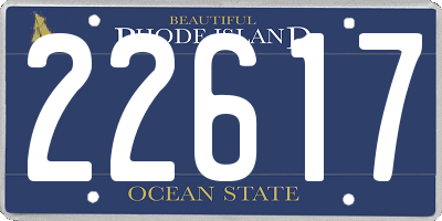 RI license plate 22617