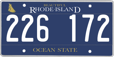 RI license plate 226172
