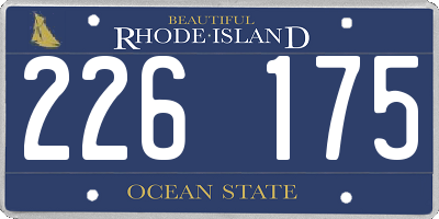 RI license plate 226175