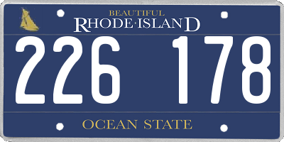 RI license plate 226178
