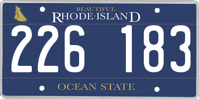 RI license plate 226183