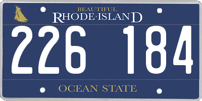 RI license plate 226184