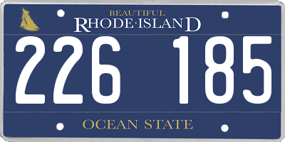 RI license plate 226185