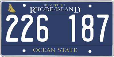 RI license plate 226187
