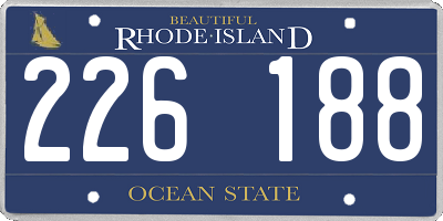 RI license plate 226188