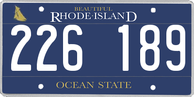 RI license plate 226189