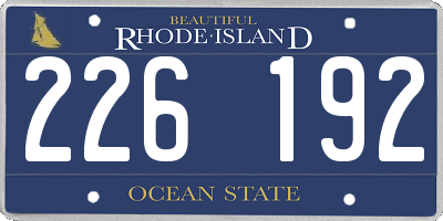 RI license plate 226192