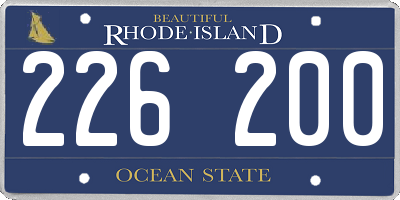 RI license plate 226200