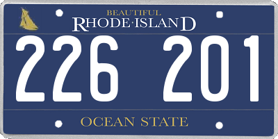 RI license plate 226201