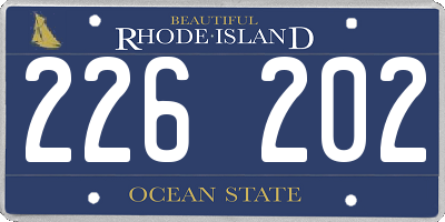 RI license plate 226202