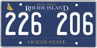 RI license plate 226206