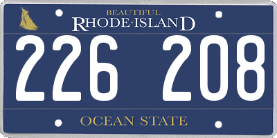 RI license plate 226208