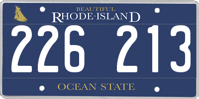 RI license plate 226213