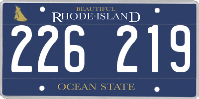 RI license plate 226219