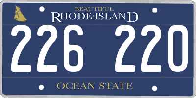 RI license plate 226220