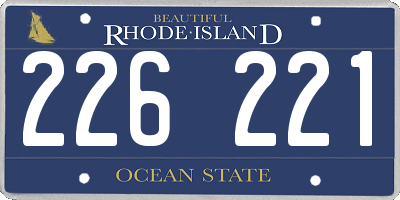 RI license plate 226221
