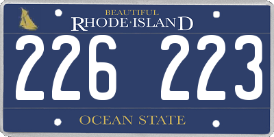RI license plate 226223