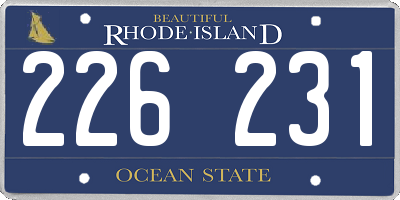 RI license plate 226231