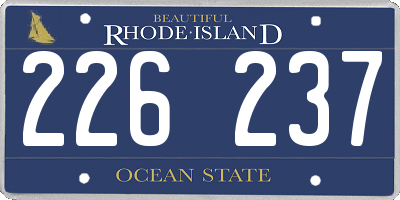RI license plate 226237