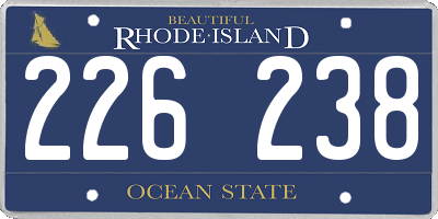 RI license plate 226238