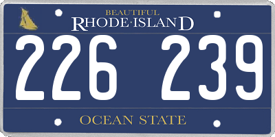 RI license plate 226239