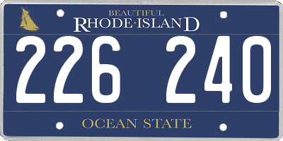 RI license plate 226240
