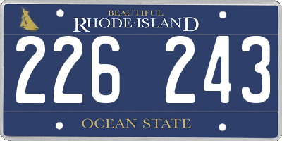 RI license plate 226243