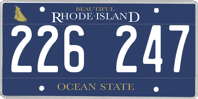 RI license plate 226247