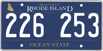 RI license plate 226253
