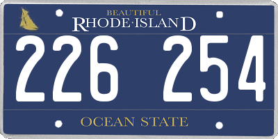 RI license plate 226254