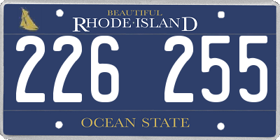 RI license plate 226255