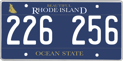 RI license plate 226256