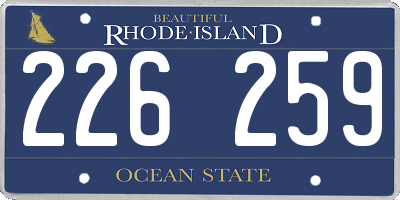 RI license plate 226259
