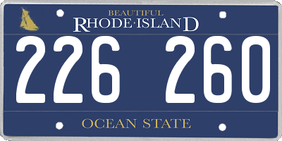 RI license plate 226260