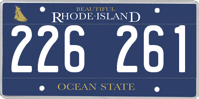 RI license plate 226261
