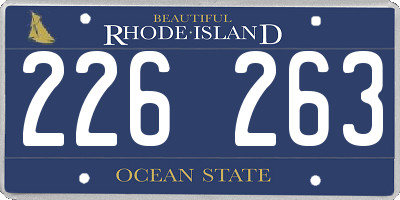 RI license plate 226263