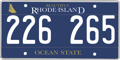 RI license plate 226265