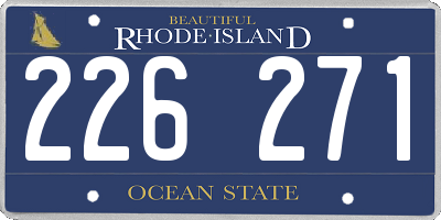 RI license plate 226271