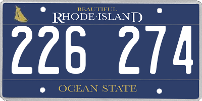 RI license plate 226274